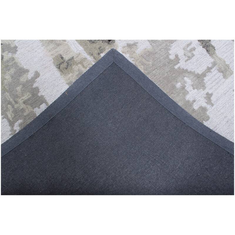 Handmade Emeralda Collection Silver/Tan/Rust Wool and Viscose Area Rug