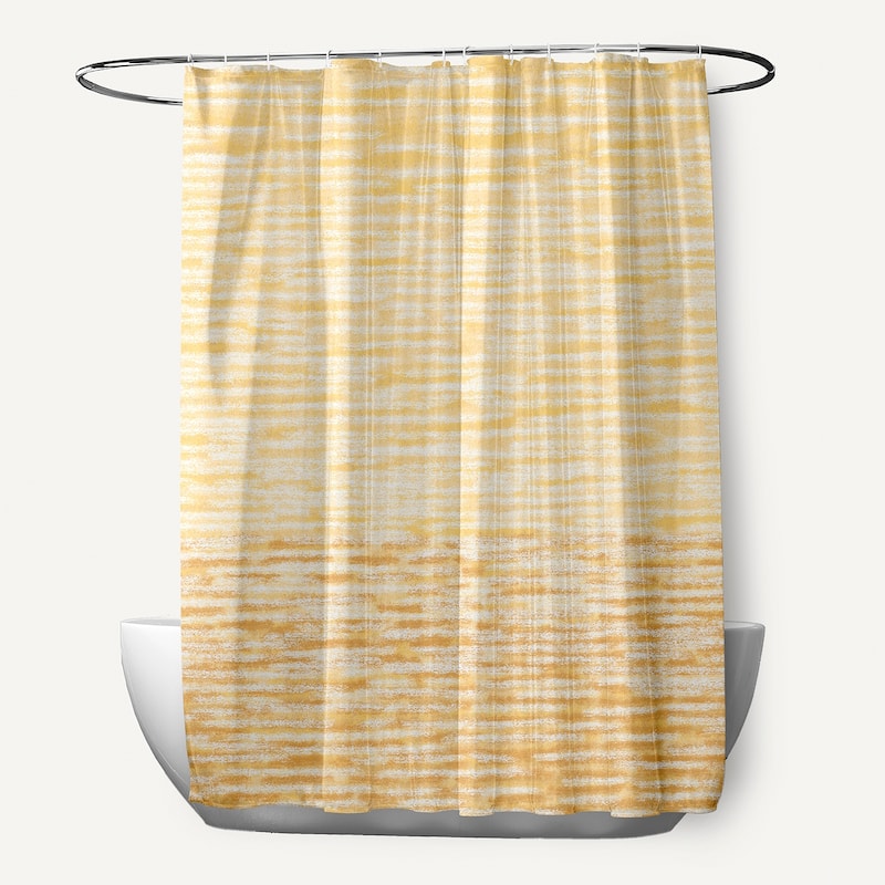 71 x 74-inch Ocean View Geometric Print Shower Curtain - Yellow