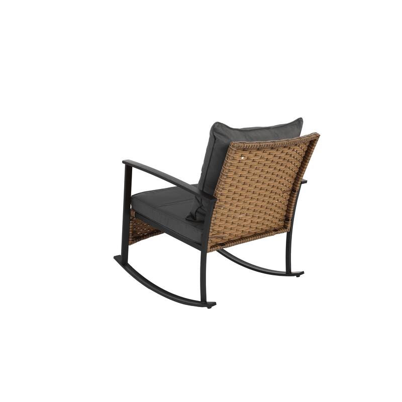 Wicker Rocking Chairs for Outdoors 3 Piece