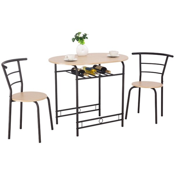 Costway 3 Pcs Dining Set Table And 2 Chairs Home Kitchen Costway 3 Pcs Dining Set Table And 2 Chairs Home Kitchen Breakfast Bistro Pub Furniture
