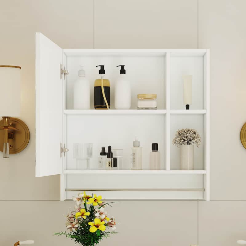 Bathroom Mirror Cabinet Wall Mounted - White