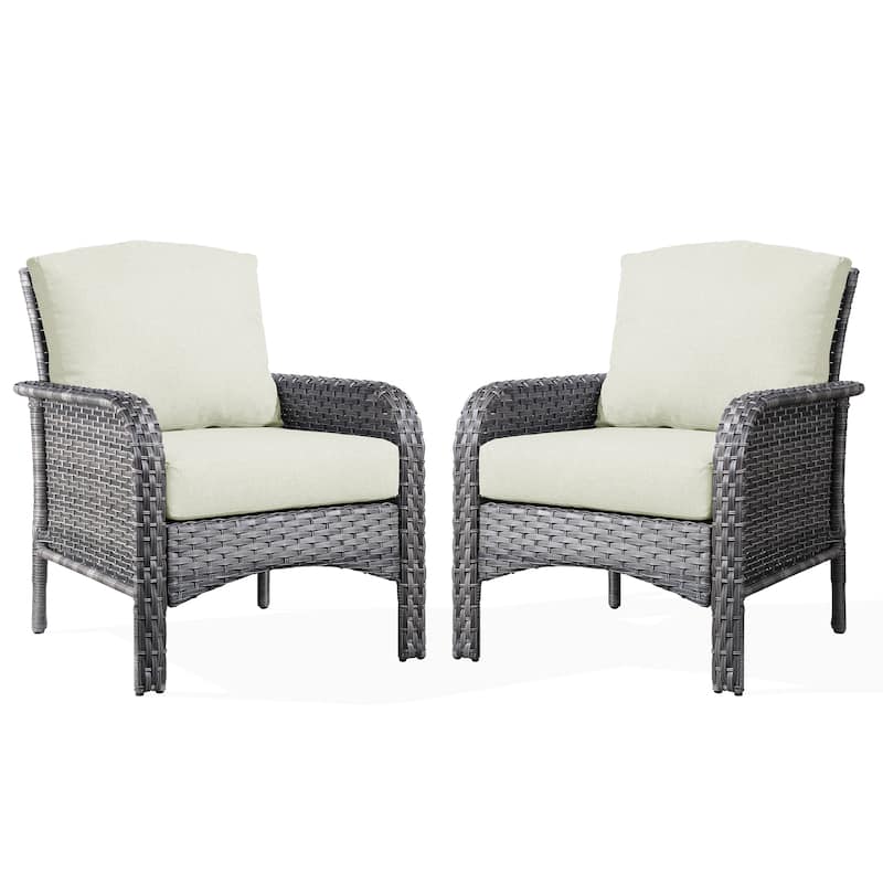 XIZZI Outdoor Patio Furniture Wicker Chair Set (Set of 2)