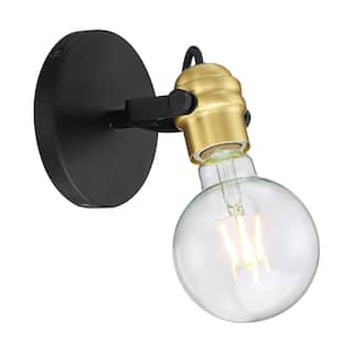 Mantra - 1 Light Sconce with- Black and Brass Accents Finish