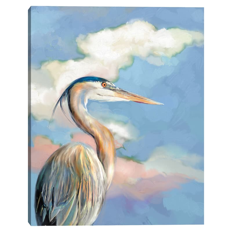 Heron Portrait by Studio Arts Canvas Art Print