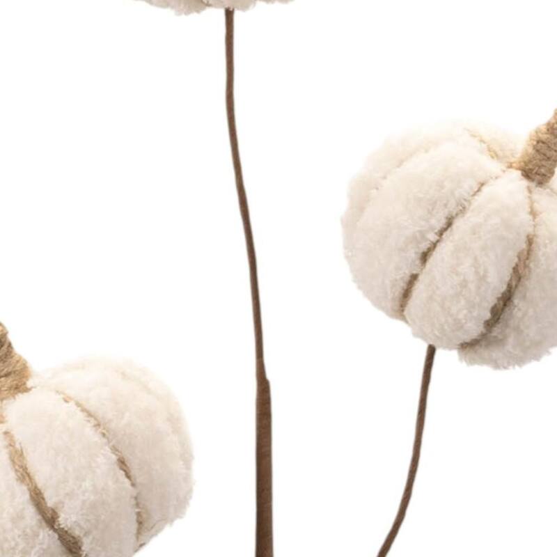 HomeRoots Six Cream Cream Fall Mini Pumpkins Wreath Sprays