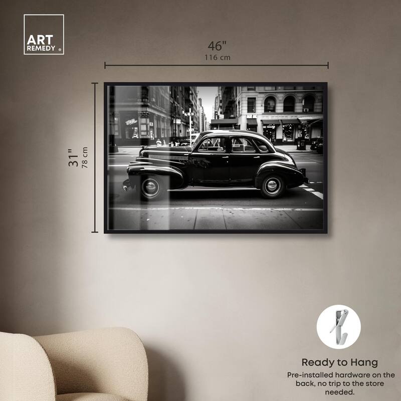 Vintage Car in New York Shadowbox by Art Remedy