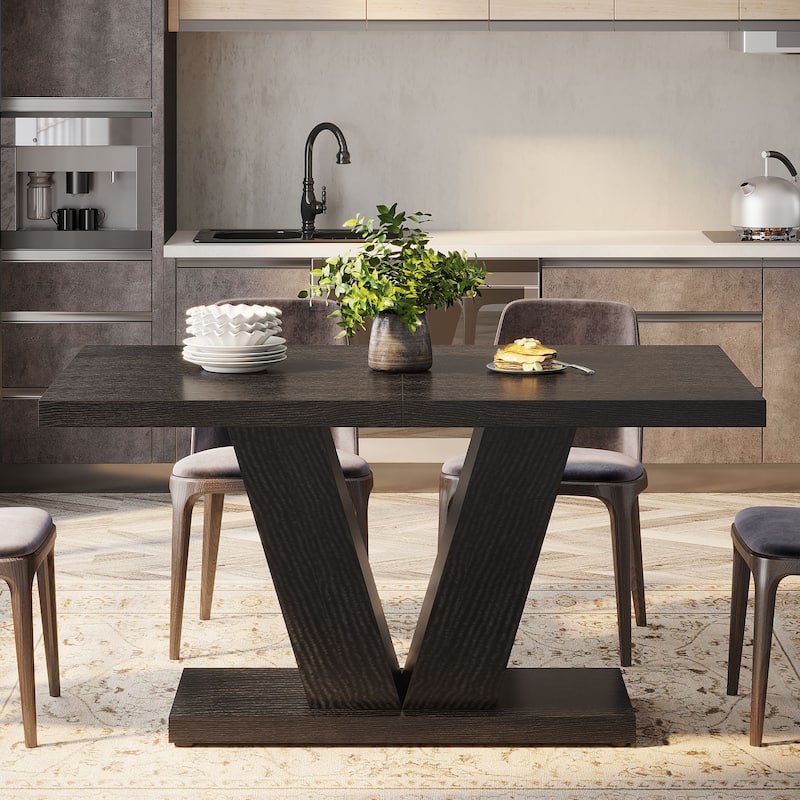 47” Farmhouse Small Rectangle Dining Table for Kitchen Dining Room