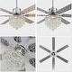 preview thumbnail 11 of 18, Cusp Barn 65" Ceiling Fan with Light and Remote,Modern Gorgeous Crystal Light Fixture,Silent Reversible Motor Fan Light,6-Speeds