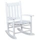 preview thumbnail 5 of 38, Youth Rocking Chair with Brown/White/Black Slat for patio kids bedroom White