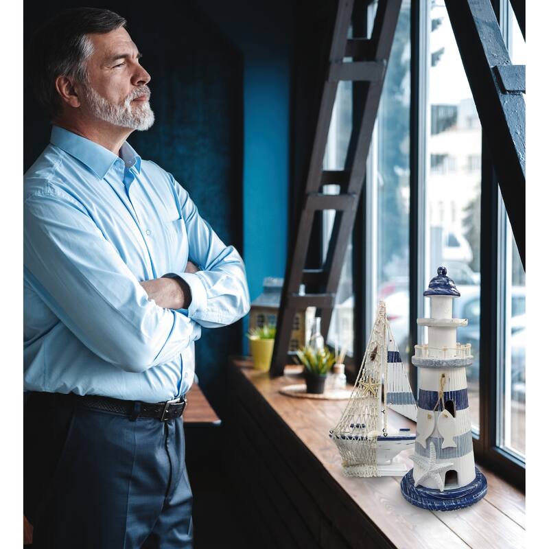 CoTa Global Blue Stripes Nautical Collection - Table Top Decor Set