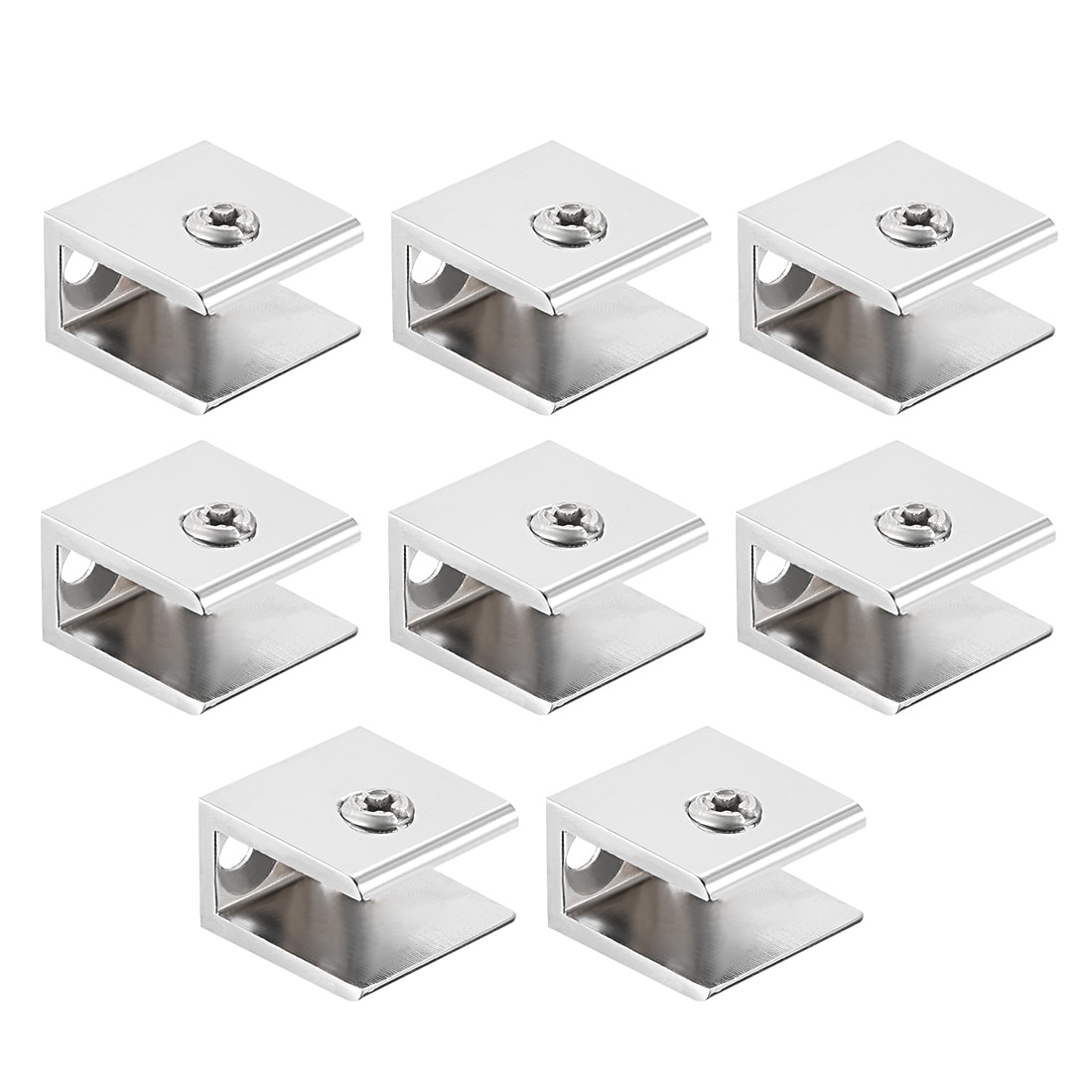 Glass Shelf Bracket Aluminum Alloy Rectangle Clamp Clip for 8-10mm Thick 2pcs
