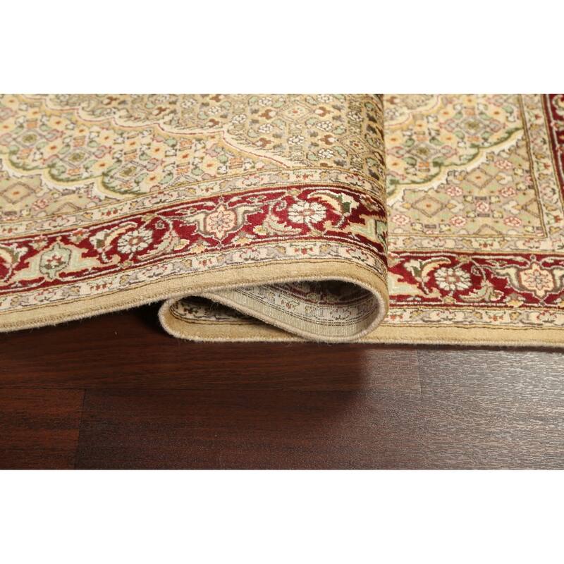 Wool/ Silk Vegetable Dye Tabriz Mahi Oriental Area Rug Hand-knotted - 4'0" x 6'4"