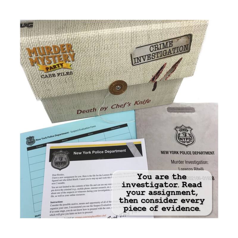Murder Mystery Party Case Files - Death By Chef's Knife