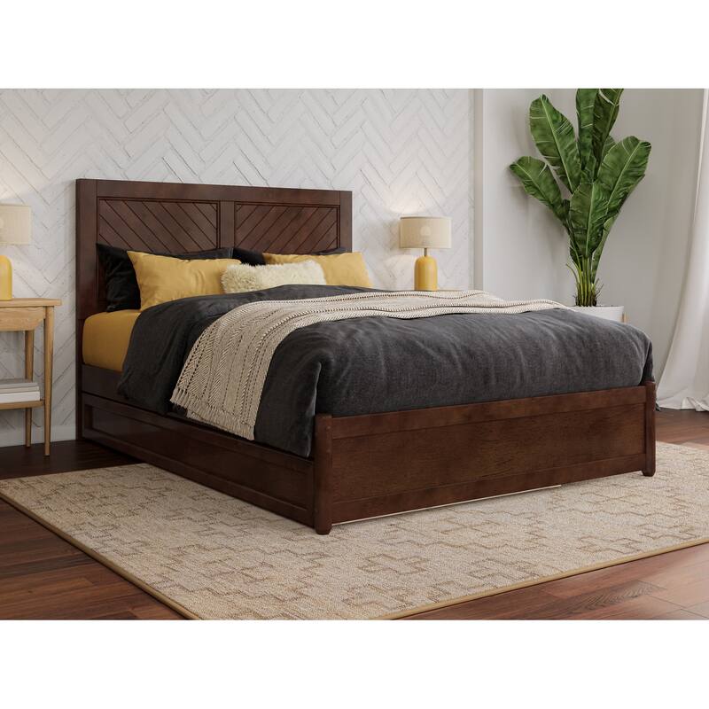 Clayton Platform Bed with Panel Footboard and Twin Trundle