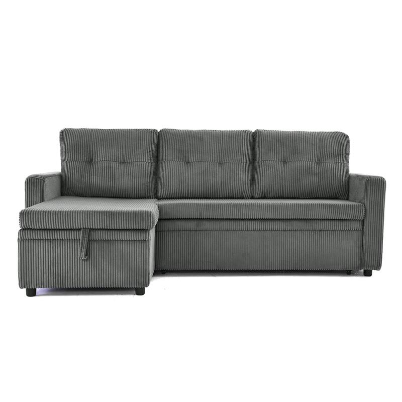 79" W L Shaped Reversible Convertible Pull Out Couch Bed Sleeper Sofa