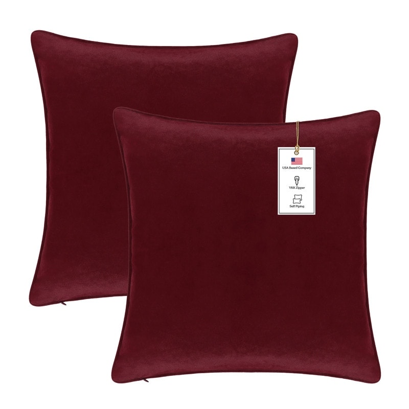 Btyrle Velvet Throw Pillow Covers 18x18 Inch Set 18 x 18-Inch