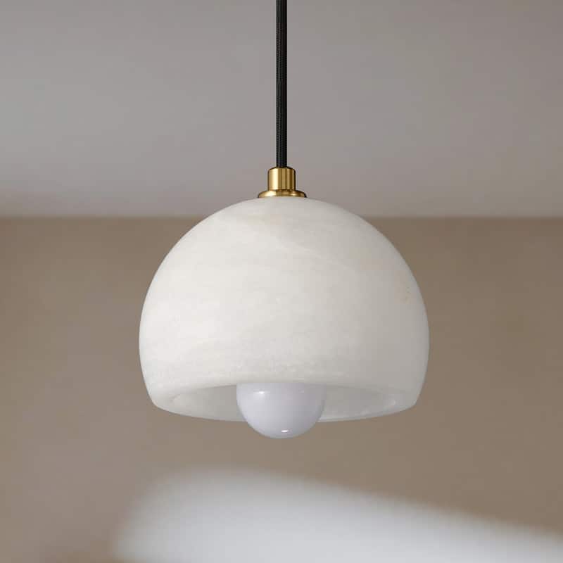 Alabaster Pendant Light for 7.9" Spanish Marble Shade Hanging Light Fixture