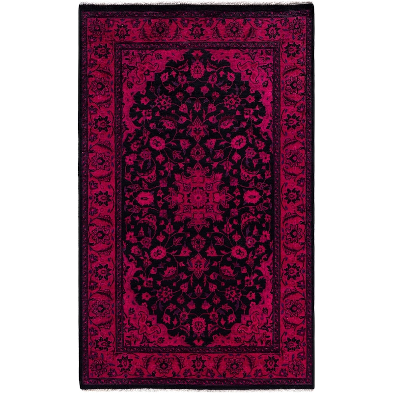 Overdyed One-of-a-Kind Hand-Knotted Area Rug - Black - 3' 2" x 5' 2"