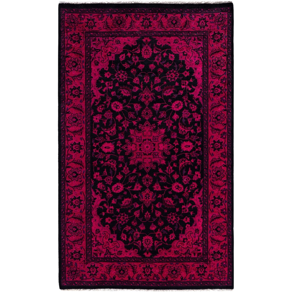 Overdyed One-of-a-Kind Hand-Knotted Area Rug - Black - 3' 2" x 5' 2"