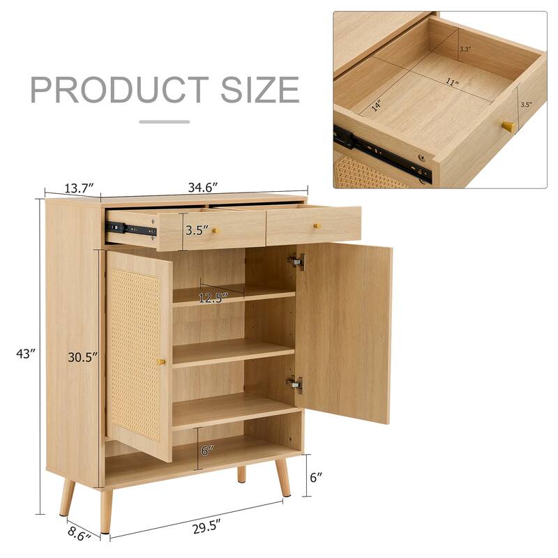 Modern minimalist Storage Cabinet, Japanese rattan shoe Cabinet, bed top Cabinet, small home furniture.