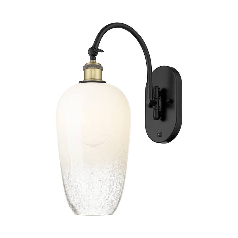Innovations Lighting Endless Possibilities Ballston - Brookhaven Flute - 1 Light 7" Swiveling Sconce - Black Antique Brass/Opal