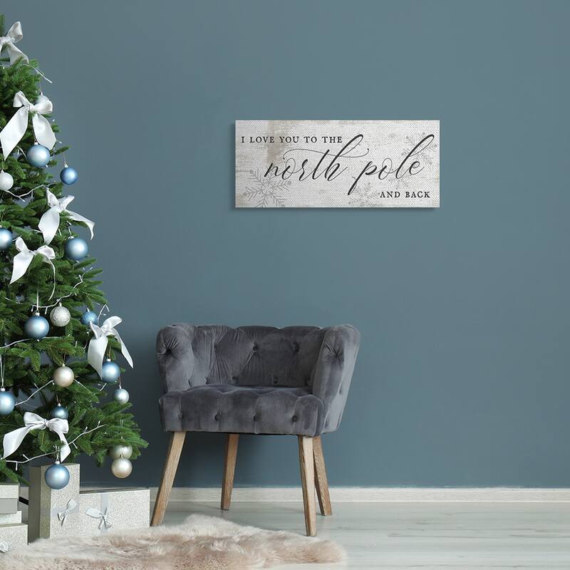 Stupell Love You to North Pole Phrase Romantic Christmas Canvas Wall Art