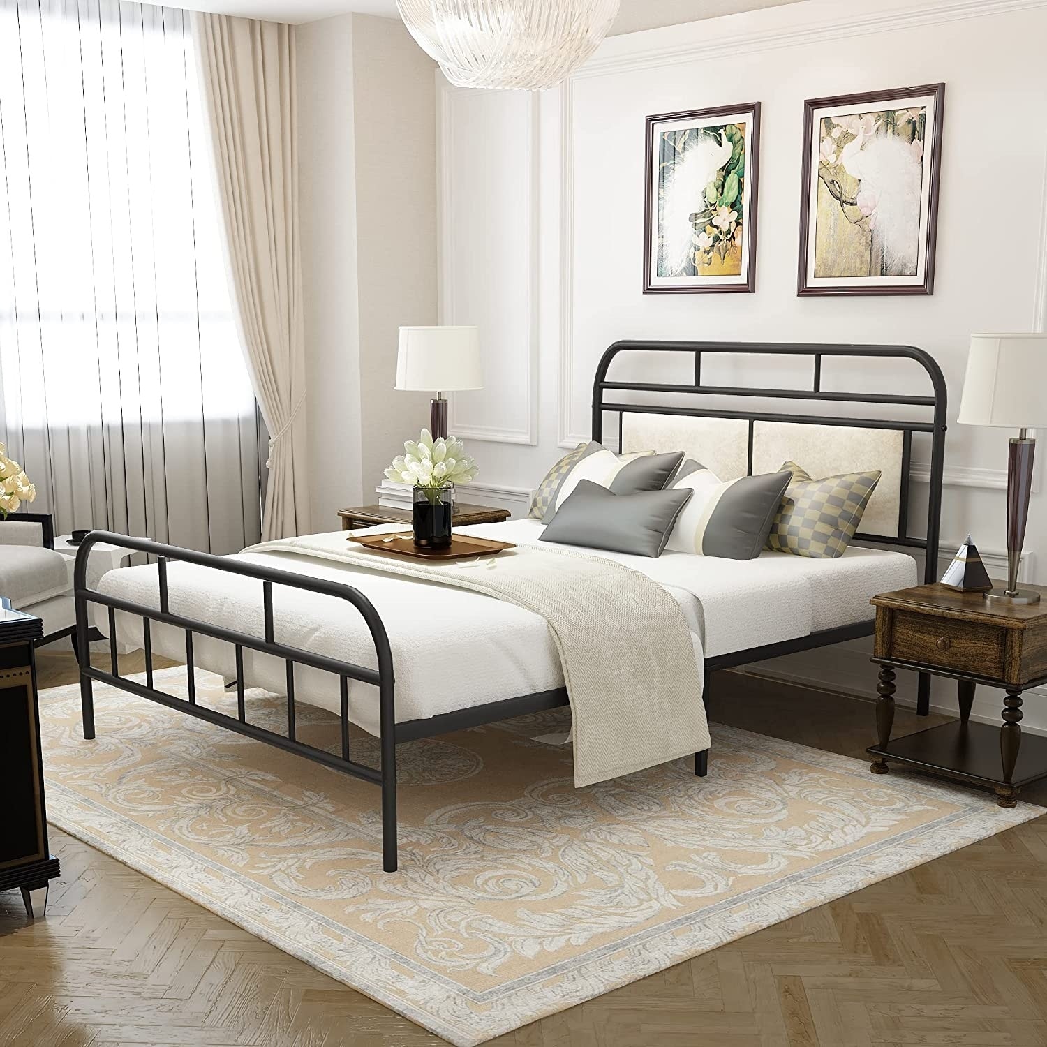 Mid century modern shop metal bed frame