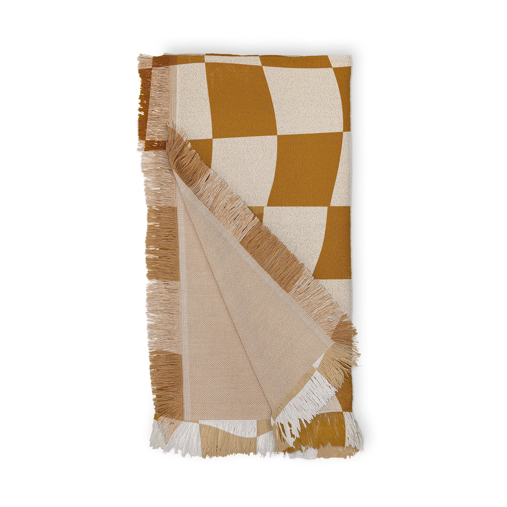 Avenie Warped Checkerboard Gold Throw Blanket Bed Bath Beyond 39016889