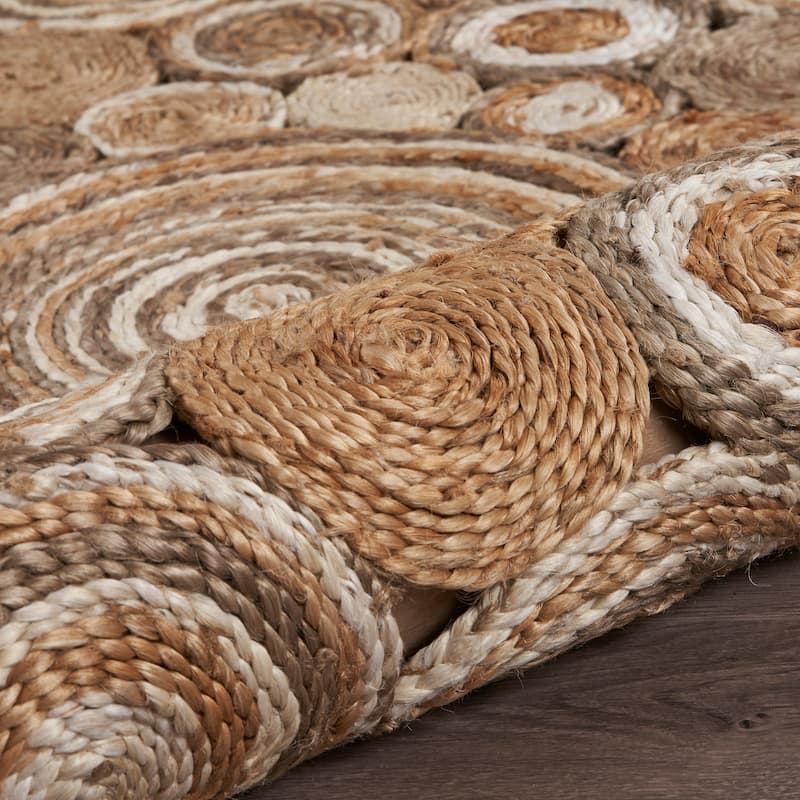 Bera Farmhouse Braided Round Jute Indoor Area Rug by Sevita