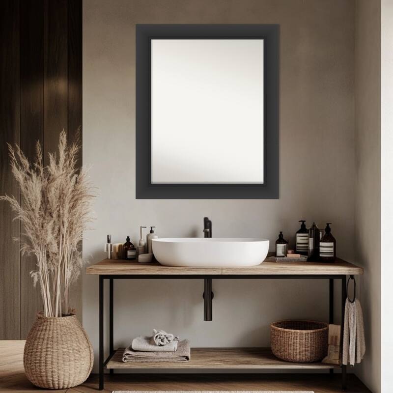 Sloped Non-Beveled Framed Bathroom Vanity Wall Mirror