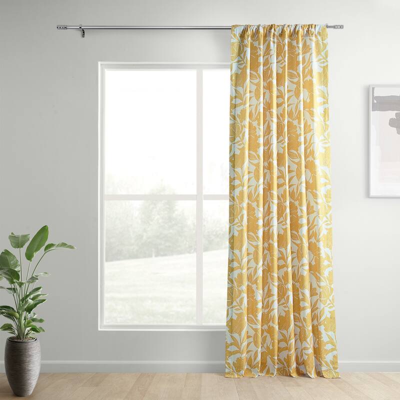 Exclusive Fabrics Textured Cotton Printed Curtains for Bedroom and Living room (1 Panel)