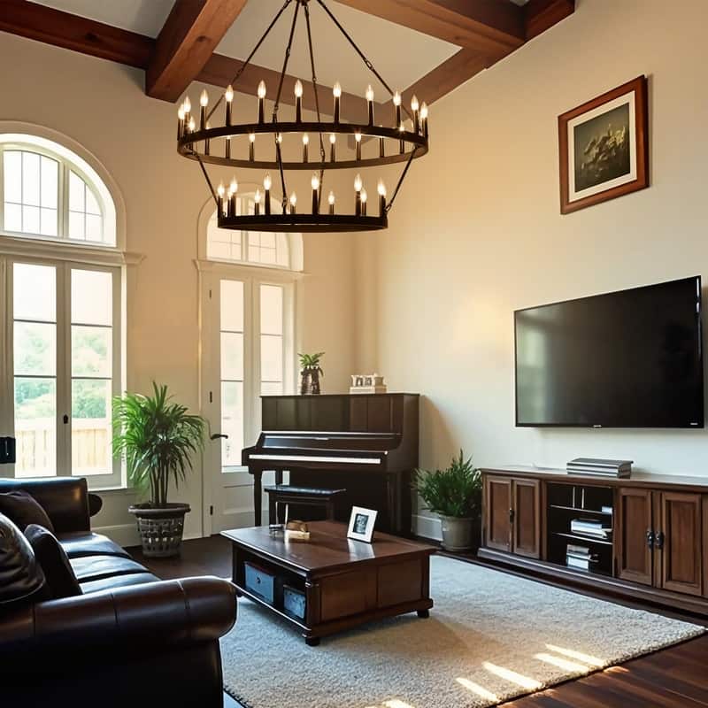 Large Black Large Wagon Wheel Chandelier Modern Farmhouse Candle Chandeliers