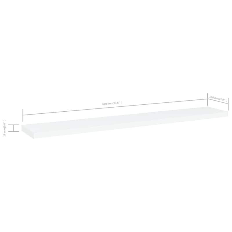 vidaXL Bookshelf Boards 4 pcs White 23.6"x3.9"x0.6" Chipboard