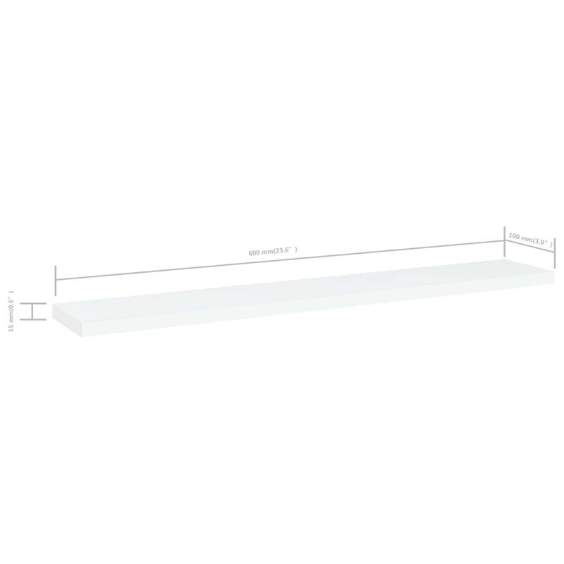 vidaXL Bookshelf Boards 8 pcs White 23.6"x3.9"x0.6" Chipboard