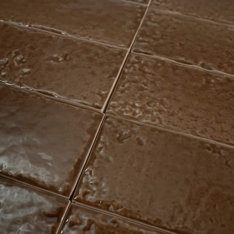 Valenza 2x16 Terra Mocha Ceramic Zellige Subway Wall Tile (10.76 sq ft/case) - 50 Pack