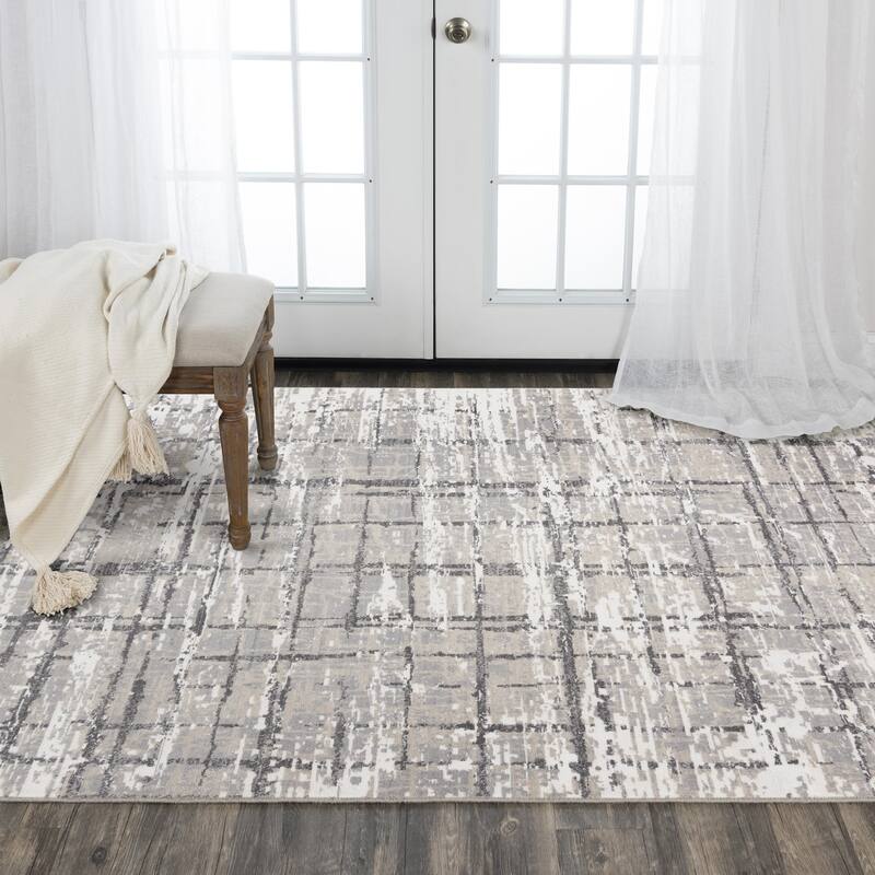 Alora Decor Aurora Transitional Ivory/Gray Wool/Tencel Area Rug