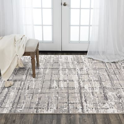 Alora Decor Aurora Transitional Ivory/Gray Wool/Tencel Area Rug
