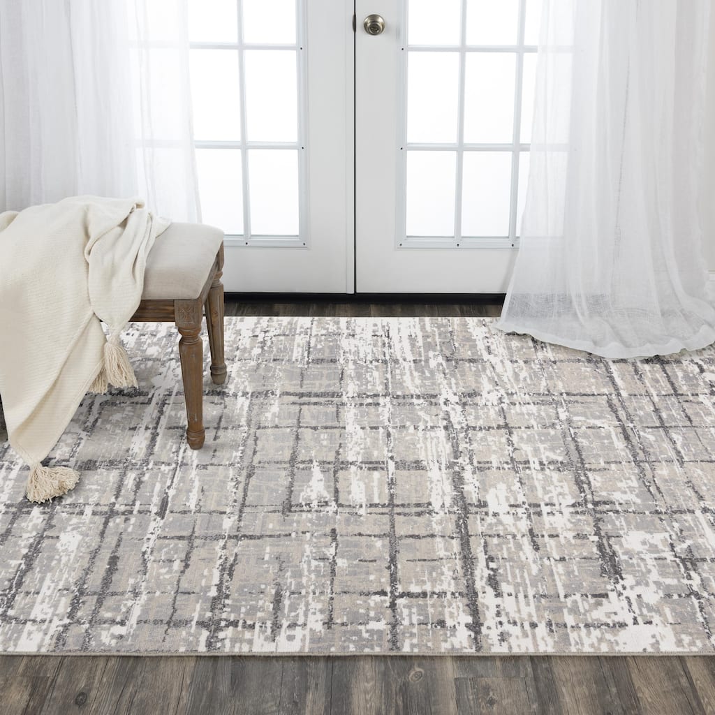 Alora Decor Aurora Transitional Ivory/Gray Wool/Tencel Area Rug