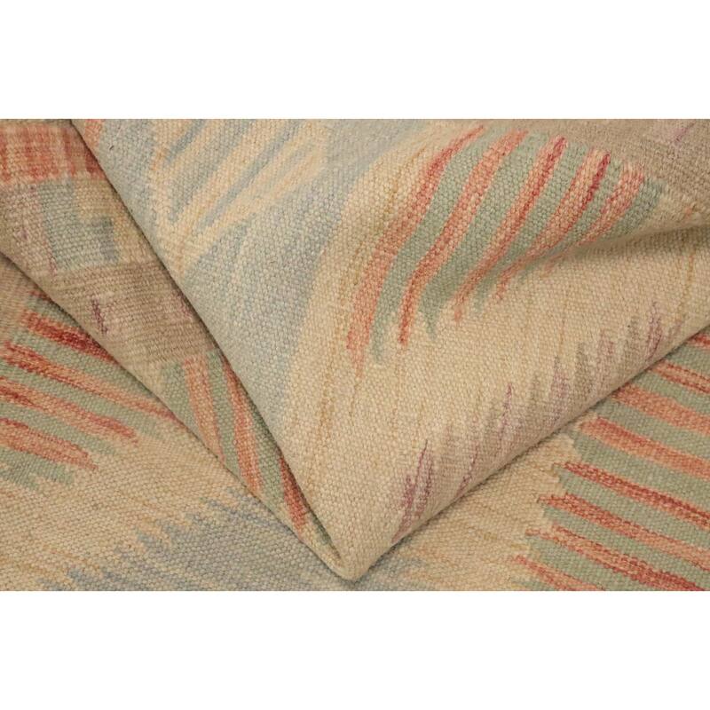 Hand Woven Oriental 100% Wool Carpet Southwestern Tribal Multi-Colored Kilim Runner Rug - 8' 0'' X 2' 2''