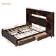 preview thumbnail 36 of 46, Versatility Queen Size Platform Bed with All-in-One Cabinet, Wooden BedFrame w/ Sockets, Shelf & 4 Drawers for Kids/Teens/Adults