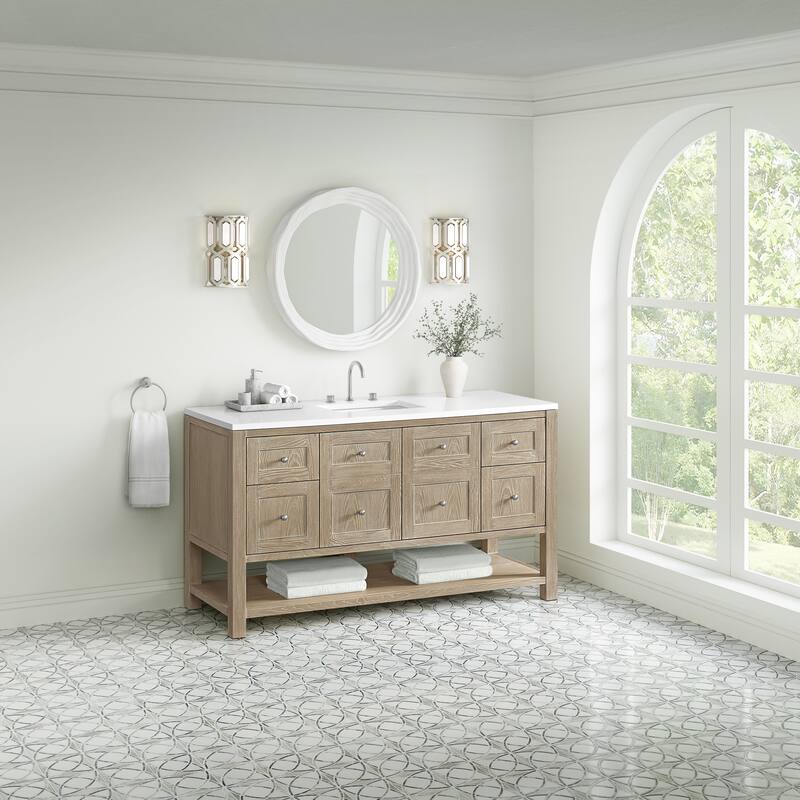 Breckenridge 60" Single Vanity, Whitewashed Oak - 60S