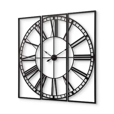 Norwood Black Metal 60" Square Wall Clock - 60"W x 2"D x 60"H