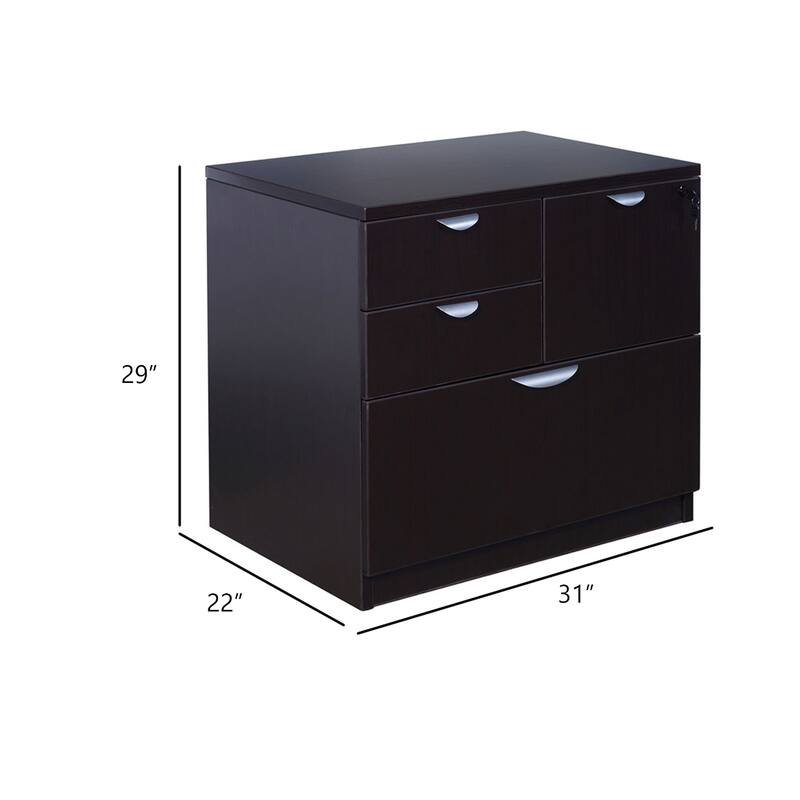 Ley 4 Drawer Lateral File Cabinet, Mocha Brown Office Storage