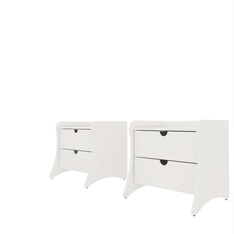 Manhattan Comfort Coney Mid-Century Modern 2-Drawer Nightstand