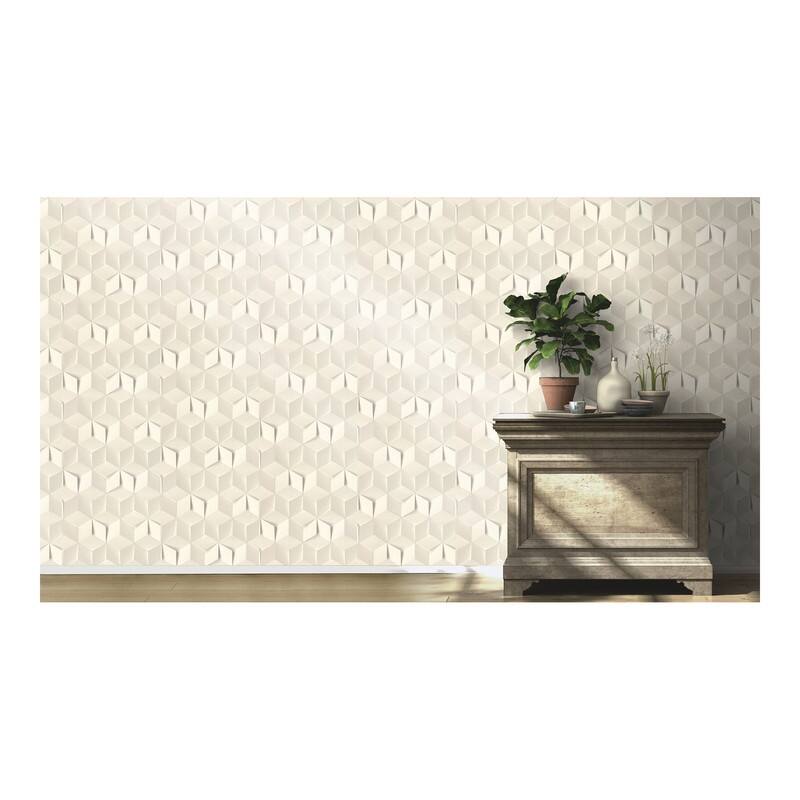 Rasch Catteau Off-White Cube Wallpaper - 20.5 x 396 x 0.025