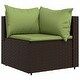 preview thumbnail 47 of 100, vidaXL Patio Corner Sofa with Cushions Black/Brown/Gray Poly Rattan