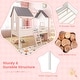 preview thumbnail 9 of 7, Twin Size Kids House Bed Low Loft Bed Frame with Roof