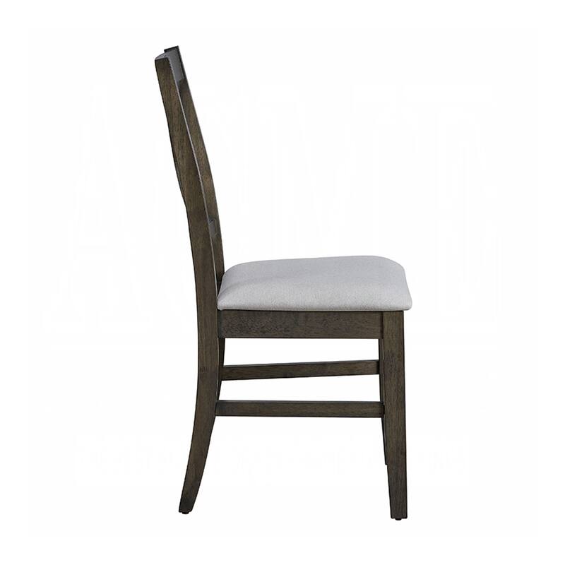 Set of 2 Dining Side Chairs with Padded Seat in Gray