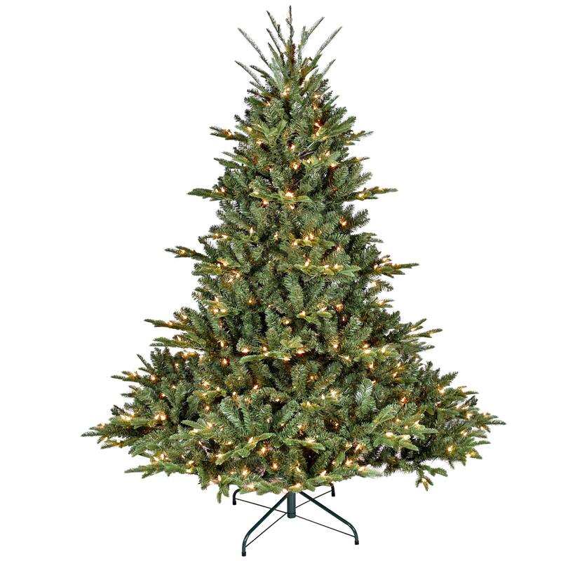 6FT Full-Shape Christmas Tree with 500 UL Lights-PE/PVC Mixed Branches,1763 Tips,Wide Base,Hinged Structure,Metal Stand