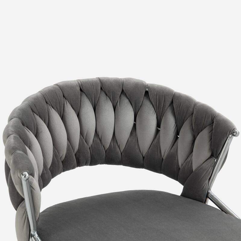 Set of 2 Modern Velvet Adjustable Bar Stools with Backs